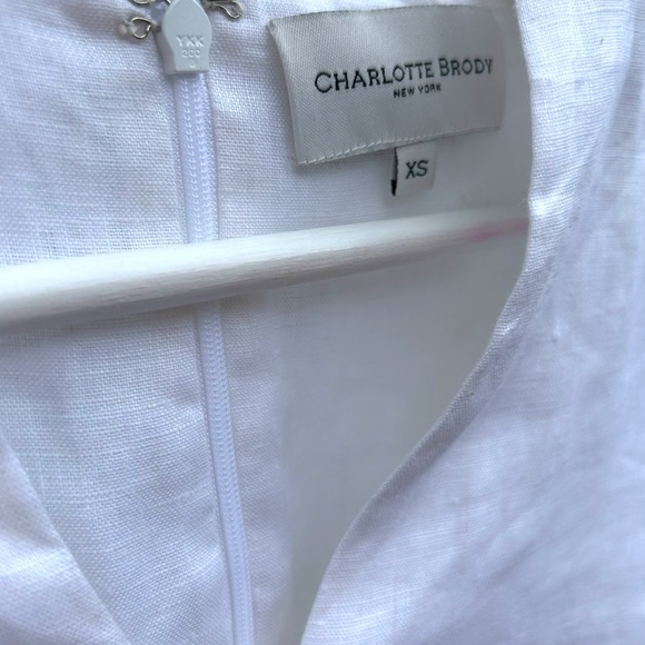 Charlotte Brody Valencia Blouse XS‎ White Linen – Designer Piece RRP$390 - Picture 9 of 9